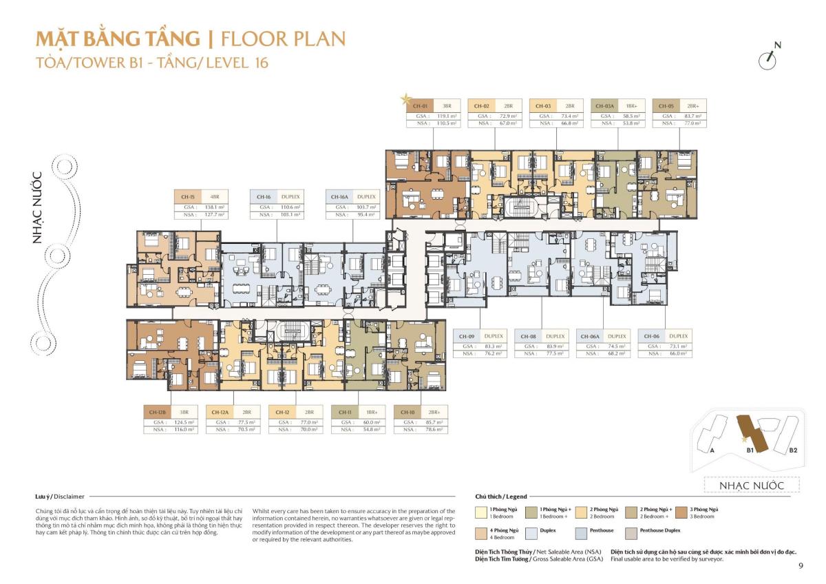 Mặt bằng 4 tầng