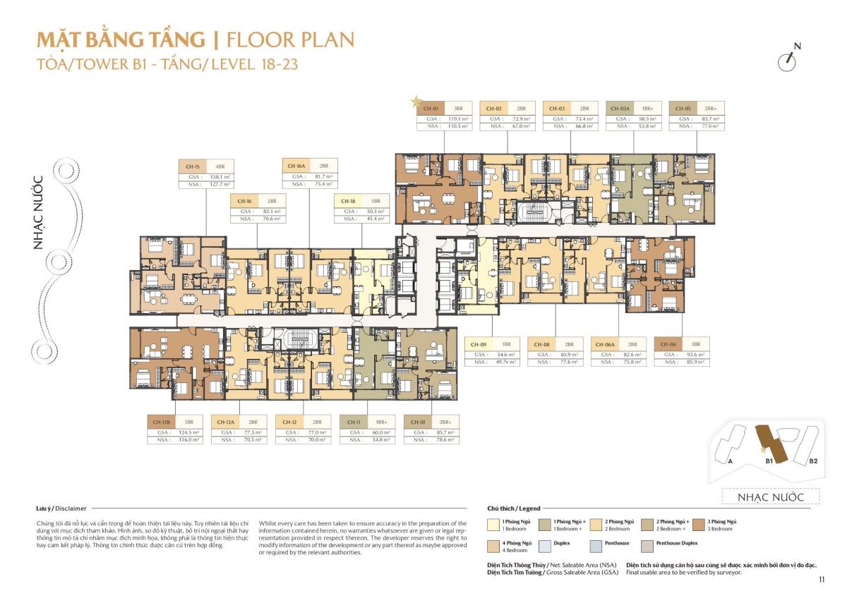 Tòa B1 tầng 20-23