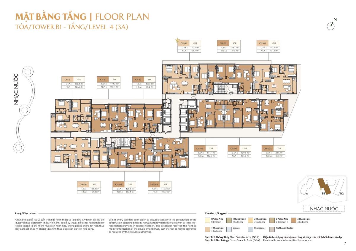 Mặt bằng Tòa B1 tầng 4
