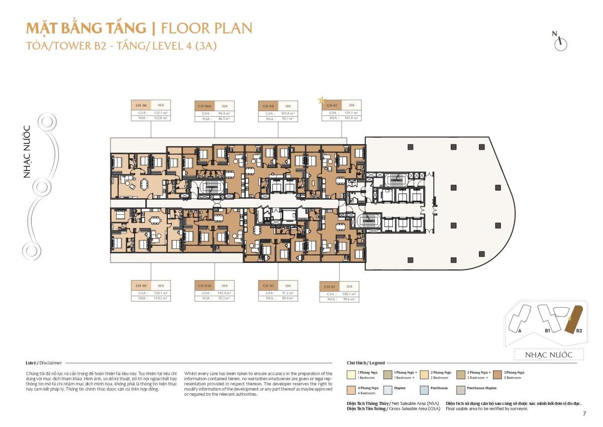 Mặt bằng Tòa B2 tầng 4