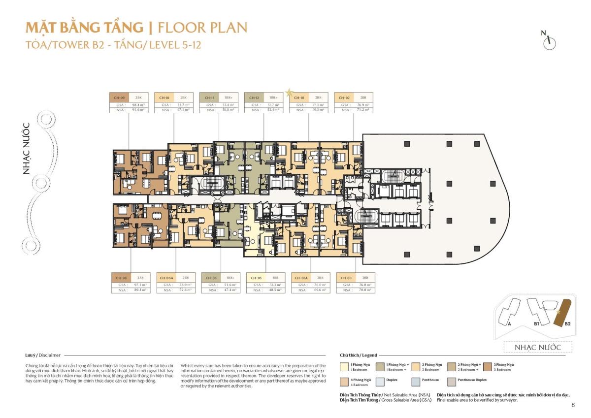 Mặt bằng 4 tầng