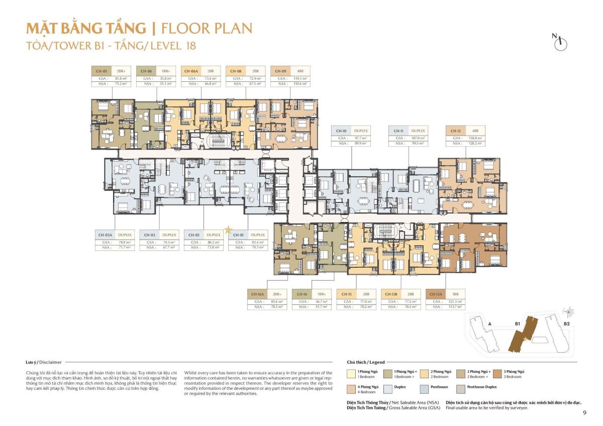 Mặt bằng 4 tầng