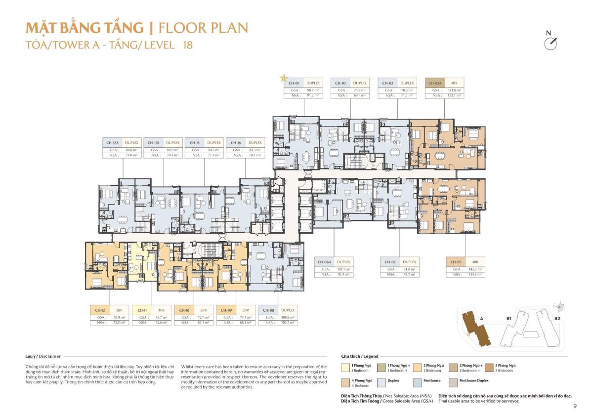 Mặt bằng Tòa B2 tầng 13