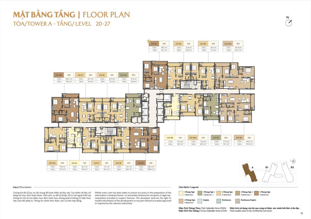 Tòa B1 tầng 20-23