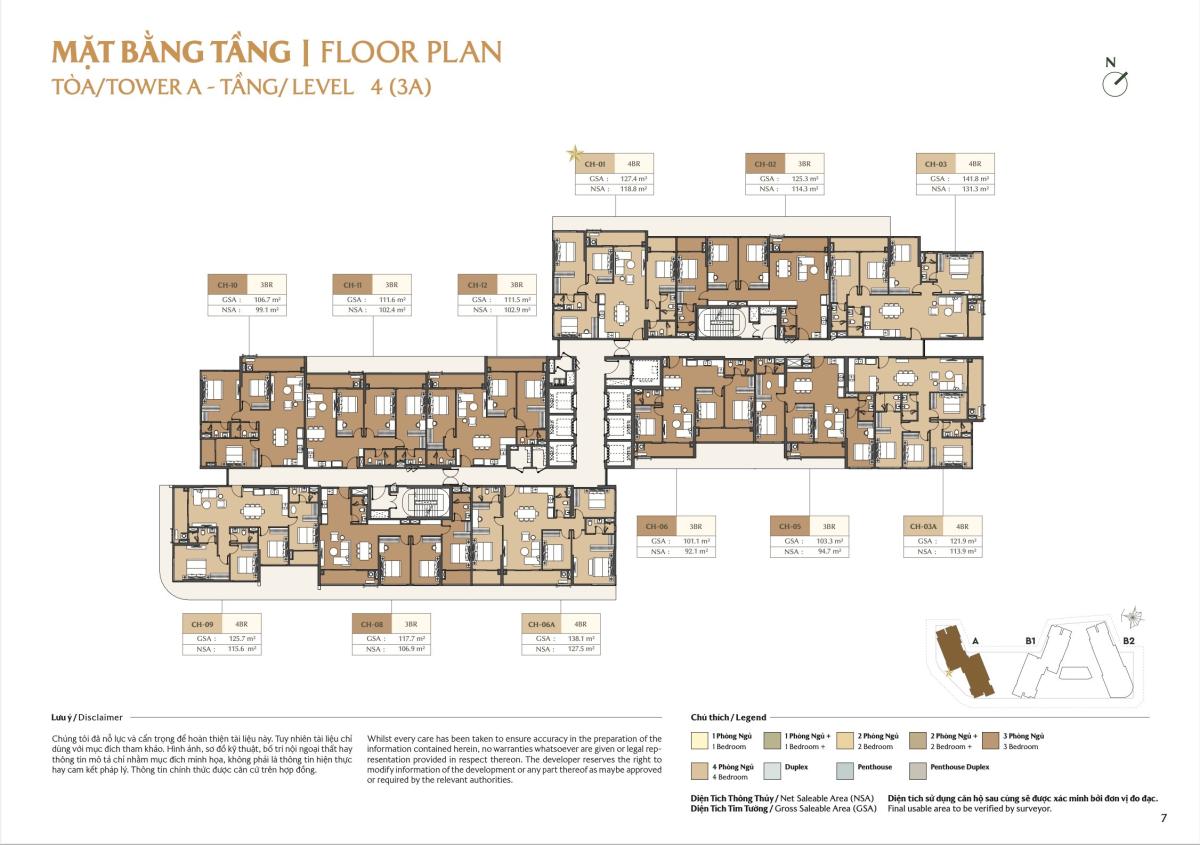 Mặt bằng Tòa B1 tầng 4