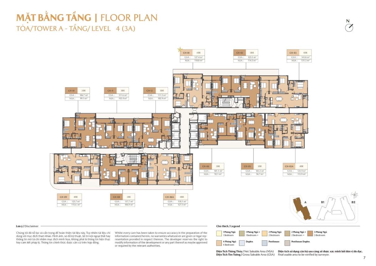 Mặt bằng Tòa B2 tầng 4