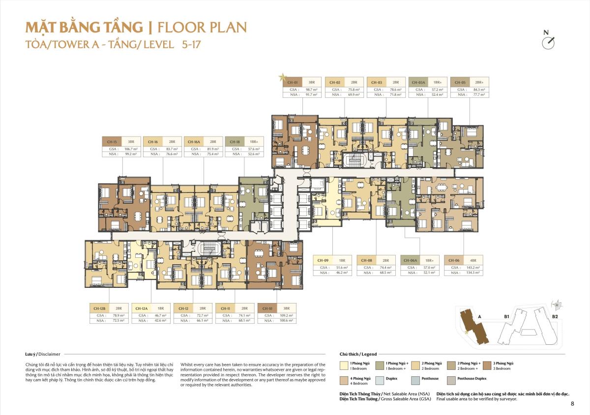 Tòa B1 tầng 5-17