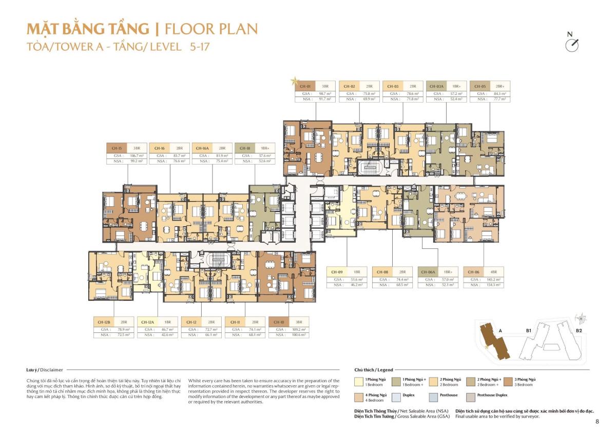 Mặt bằng 4 tầng